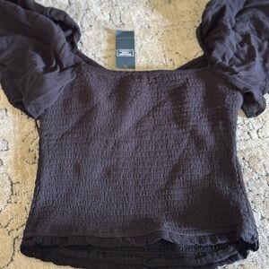 Abercrombie Black Puff Sleeve Top
